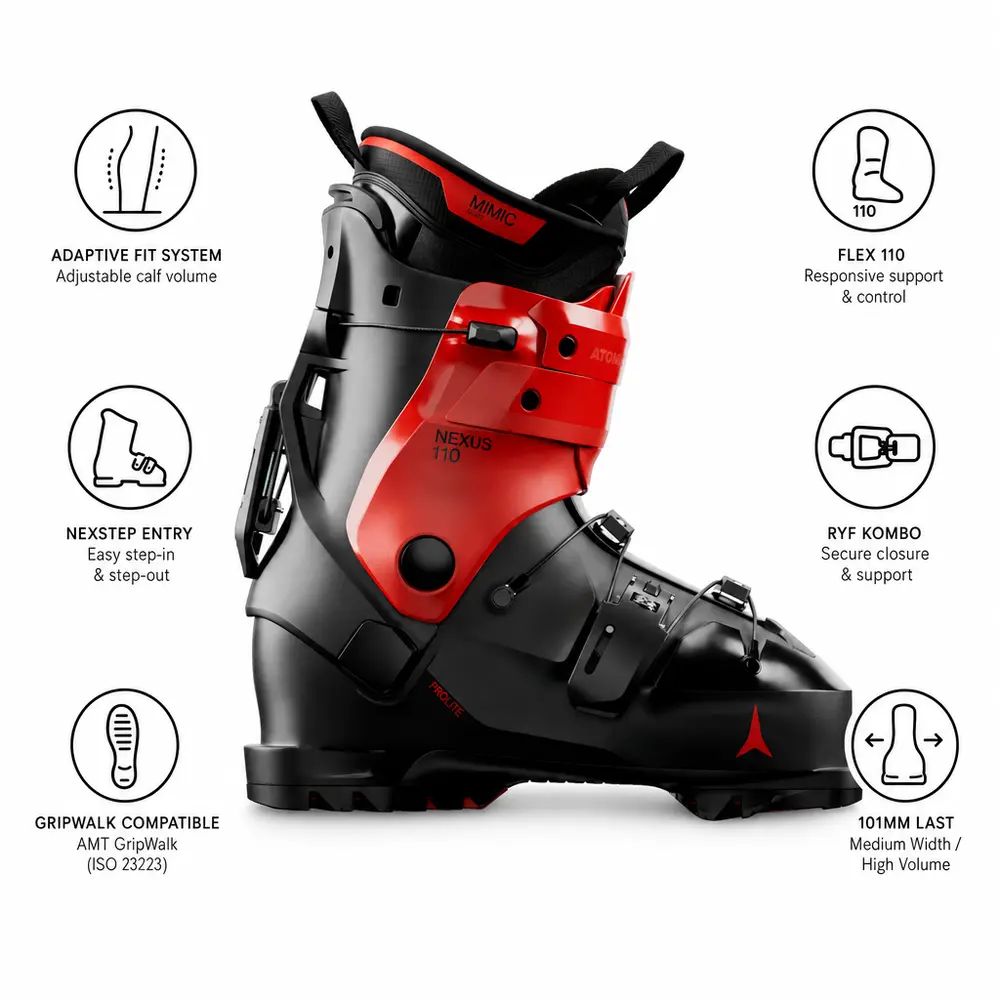Foto 5 van Atomic Nexus 110 Black Red skischoenen voor heren
