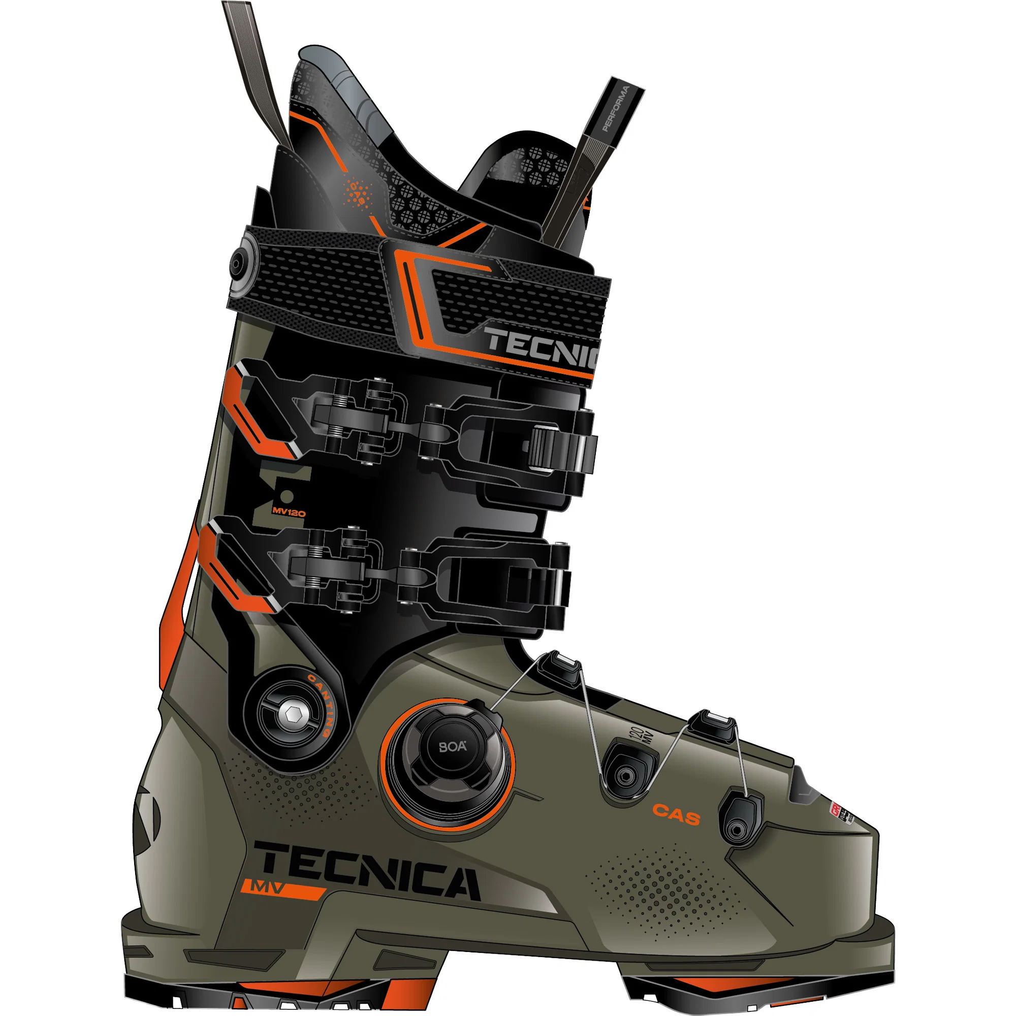 Tecnica Mach BOA MV 120 GripWalk Alpin Skischoenen Heren Progressive Green