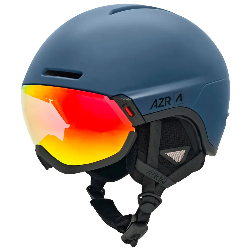 AZR Arvex Intégrale Skihelm met Vizier Blauw Nacht Zwart Mat Iriserend Rood Multilayer