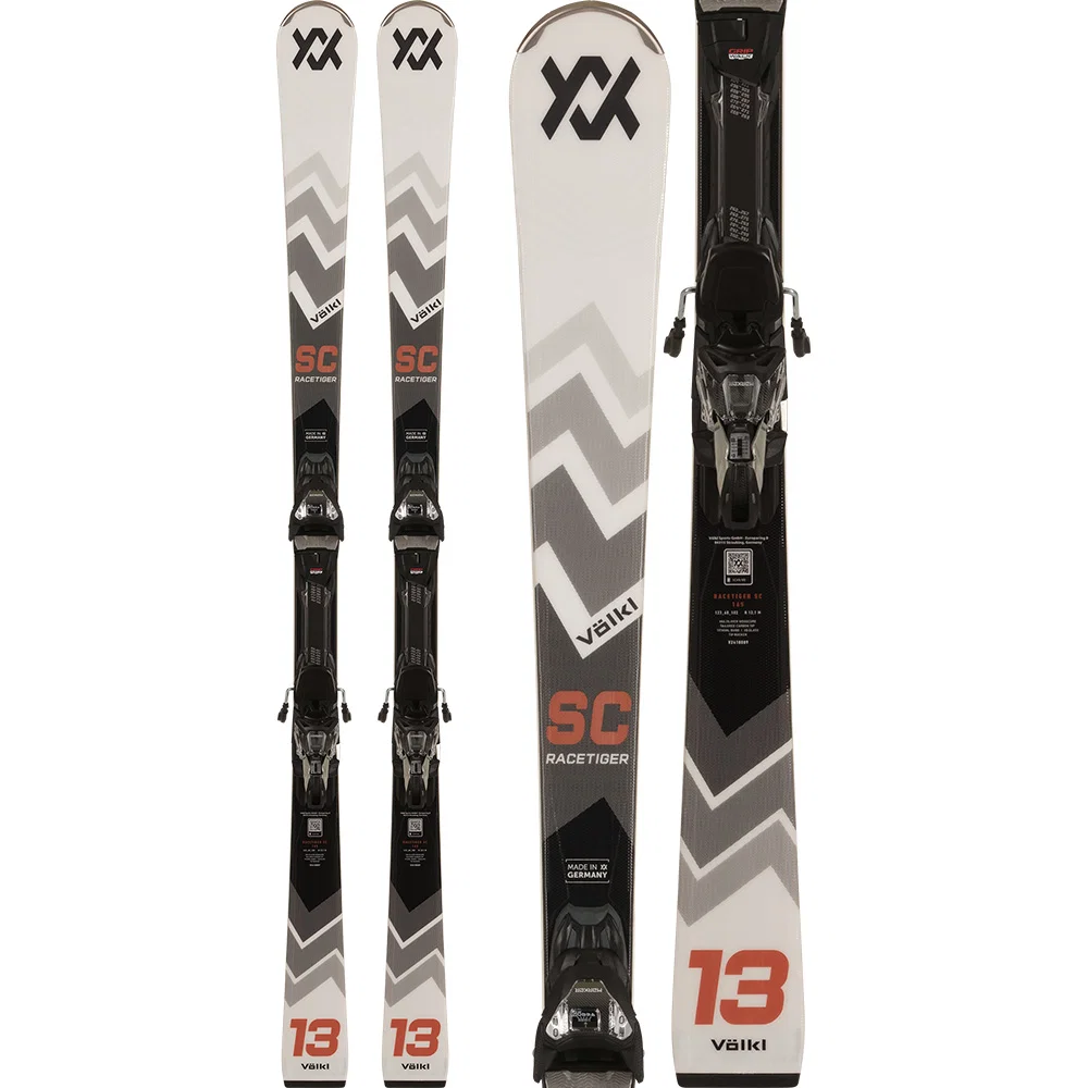 Völkl Racetiger SC White 24/25 ski met VMotion 10 GripWalk binding