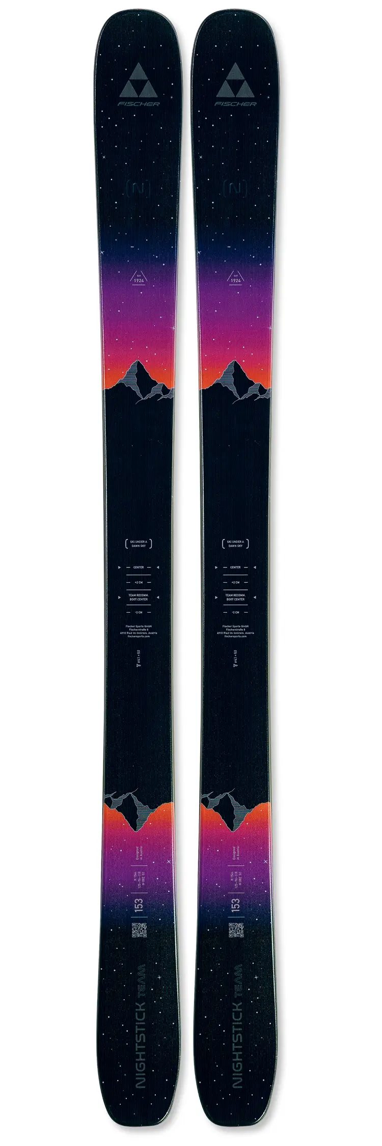 Fischer Nightstick Team Ski + bindingen - Freestyle all-mountain voor junioren