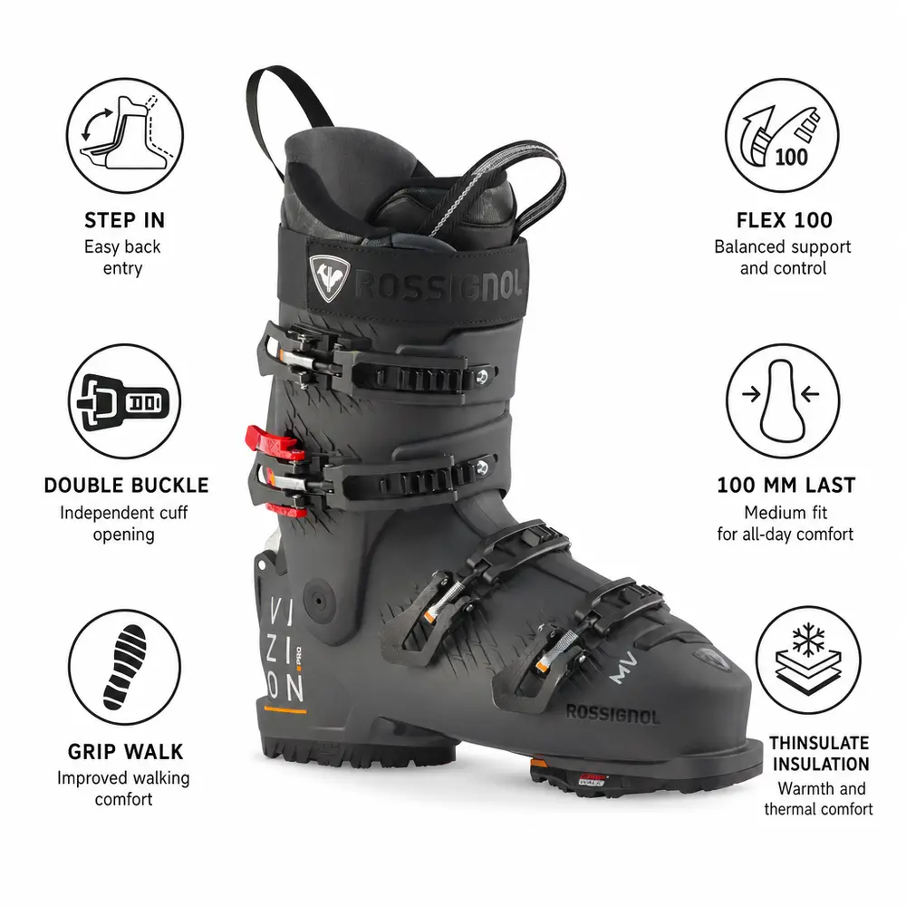 Foto 2 van Rossignol Vizion 4B Pro 100 Mv Gw Metal Grey skischoenen